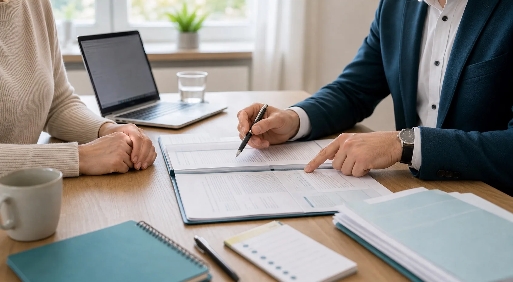 Beratung zur Prüfung einer Versicherungsablehnung mit Unterlagen